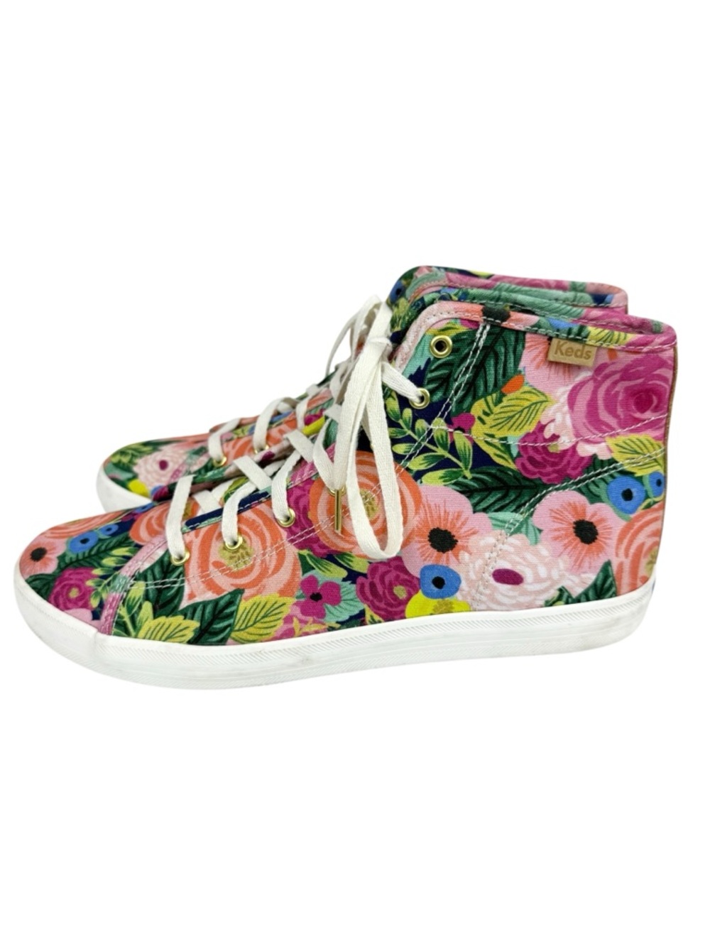 Keds X Rifle Paper Co. Kickstart Hi Juliet Sneaker High Top Floral Size 8.5 - Picture 4 of 12